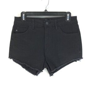 NEW KanCan High Waisted Cutoff Denim Shorts Women's Size 9/28 Black Raw Hem